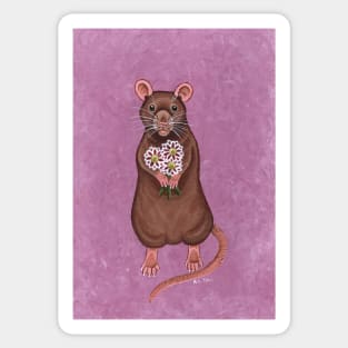 Rat and Flowers Sticker